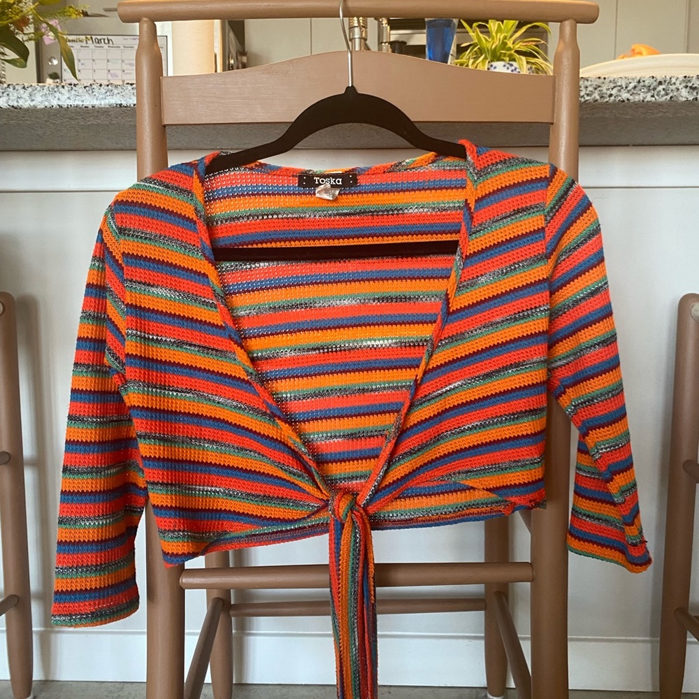 Torrid Multicolor Striped Crop Top